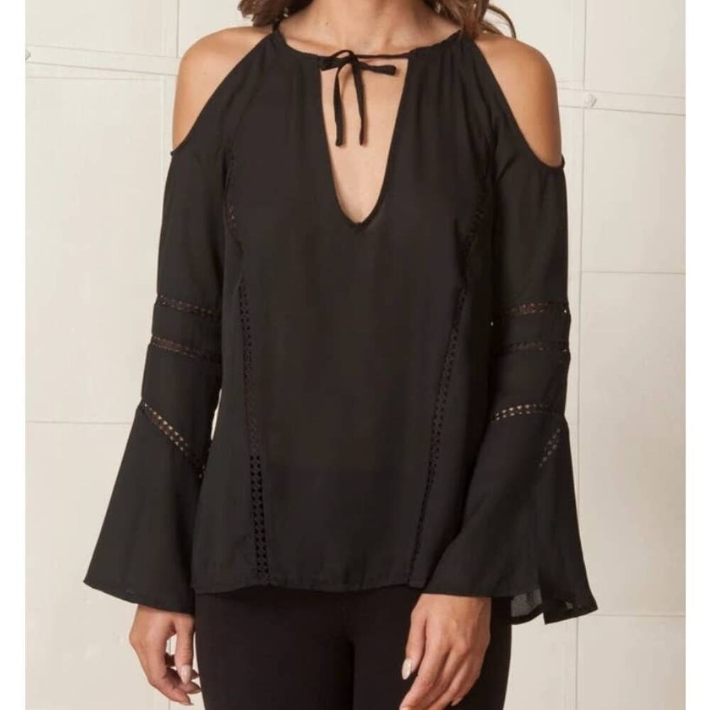 WYLDR Electric Love Blouse Cold Shoulder Small